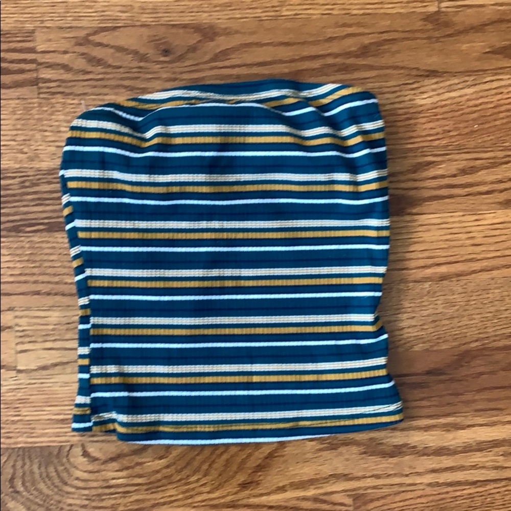 Striped bandeau top